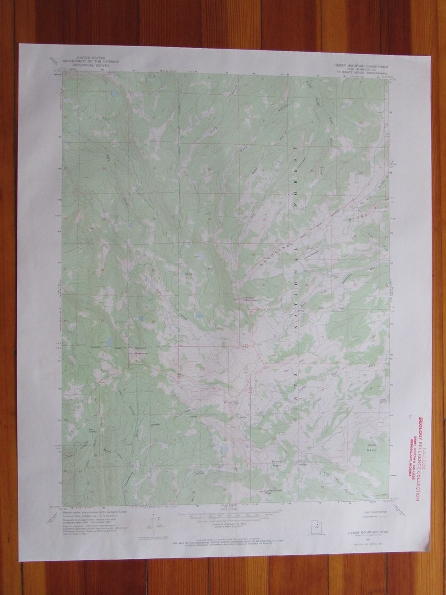 Heber City Elevation Map Heber Mountain Utah 1969 Original Vintage