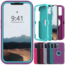 For Apple iPhone 12/12 Pro Max Rugged Rubber Case Phone Shockproof Hard Cover