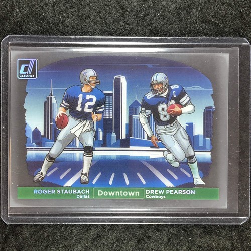 Drew Pearson / Roger Staubach #12 2024 Clearly Donruss Downtown Duos card