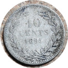 elf Netherlands 10 Cent 1895 Silver  Key Date — photo 2
