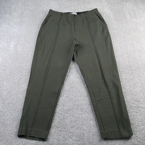 Everlane Hose Damen Large olivgrün Traumhose Strick Biesen Relaxed Tapered