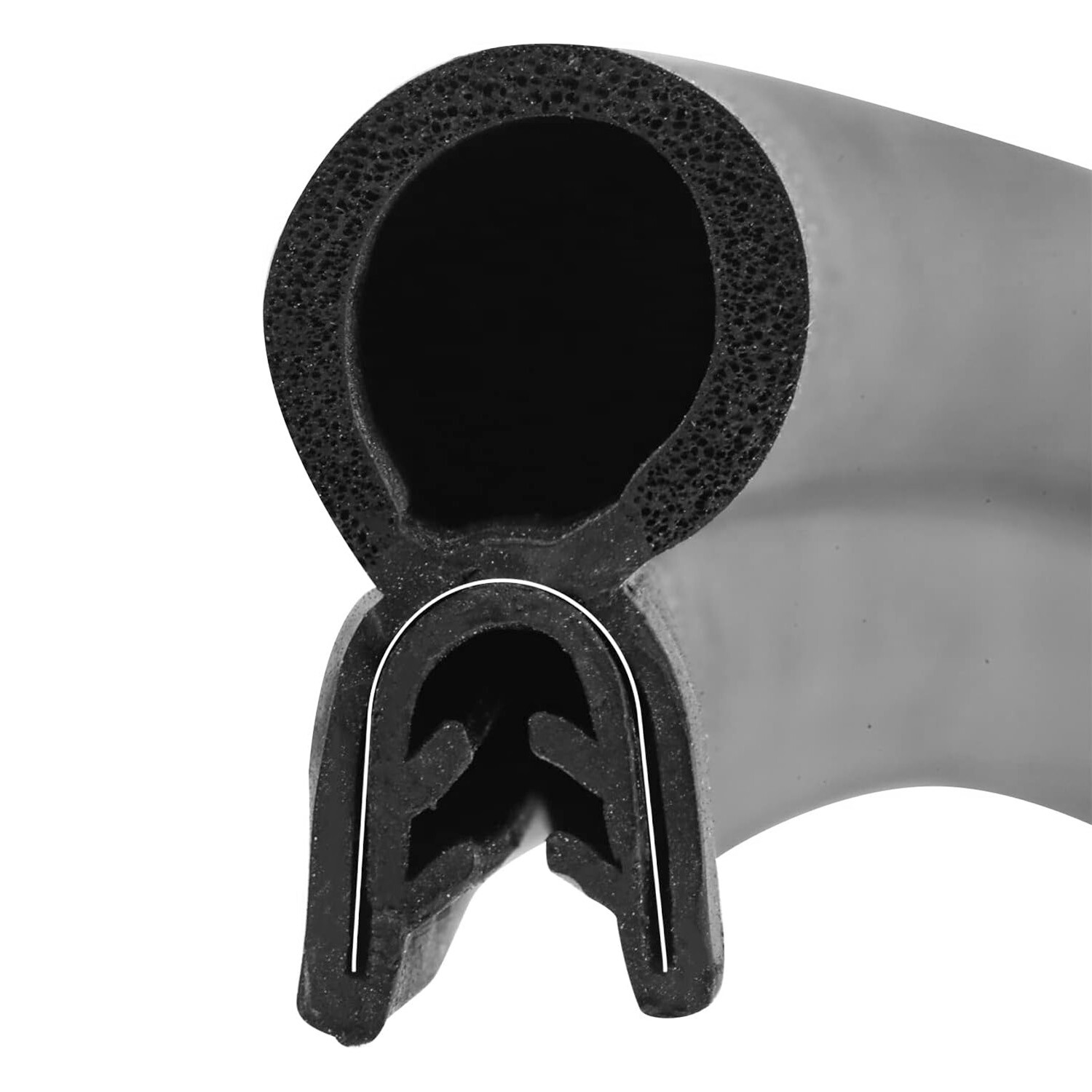 Universal U Shape W/Top Bulb Rubber Seal Weather Strip Door Edge Moulding Trim