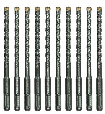5/16''x6'' SDS Plus Rotary Hammer Drill Bit Carbide Tip for Masonry Concrete-10Pcs