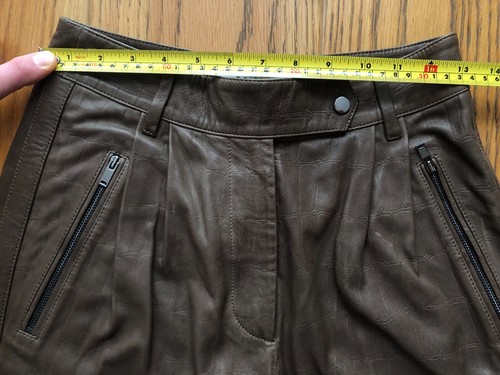 REISS OSKIA UK 6 LAMBS LEATHER MOCK CROC TROUSER BROWN WOMEN'S RRP: £650 - Picture 4 of 19