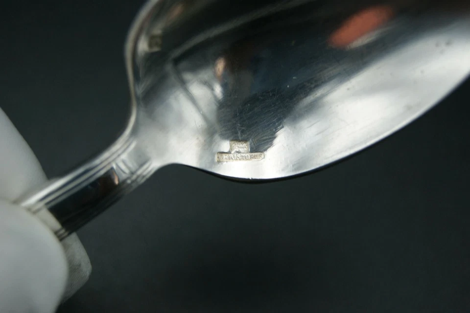 CHRISTOFLE HUDSON 6 CUCHARAS DE TÉ DE CAFÉ CHAPADAS EN PLATA ART DECO LUSTER - 1939 FRANCIA Foto 2 de 4