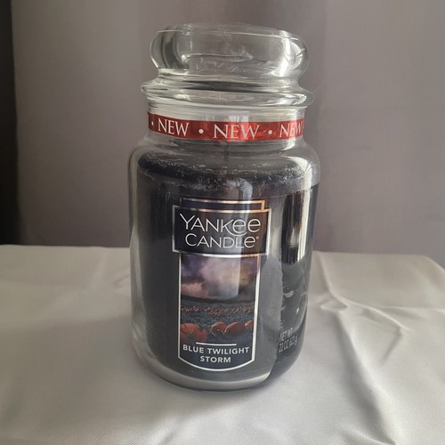 Yankee Candle Portacandele In Vetro Twilight Dusk, Blu/Bronzo, 15,3x27 Cm, Per Candele Da 410g E 623g - 2