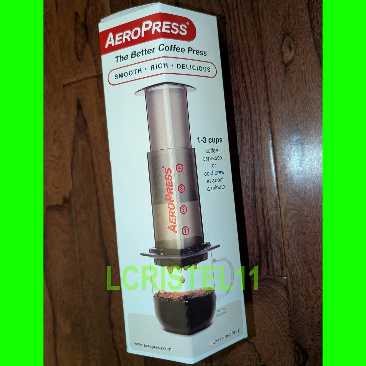 AeroPress Coffee & Espresso Maker - Portable + Cold Brew - w/ 350 Paper Filters