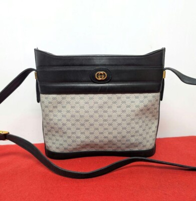 バッグ OLD GUCCI GG PLUS Shoulder bag Dark navy Gucci GG Plus Shoulder Bag Dark Navy Leather Authentic | eBay