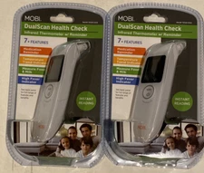 Mobi Dualscan Health Check Infrared Thermometer with Medication Reminder LotOf 2