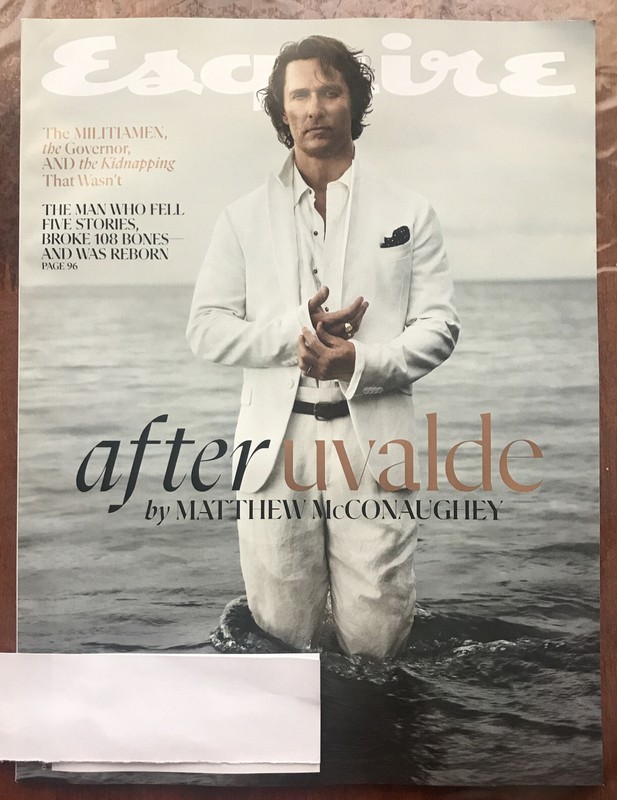 ESQUIRE Magazine October 2022 MATTHEW McCONAUGHEY John Grisham Aldis Hodge New