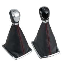 For Ford Focus MK2 2005-2007 Silver&Black 5 Speed Gear Shift Knob Gaitor Cover
