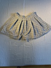 Wonder Nation Girls 2XL Plaid Pleated Knee-Length Skirt Gray/Blue