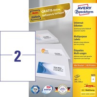 Avery Zweckform 3655 (210 X 148 Mm, 100 Bogen/200 Etiketten, Weiß) #1907269