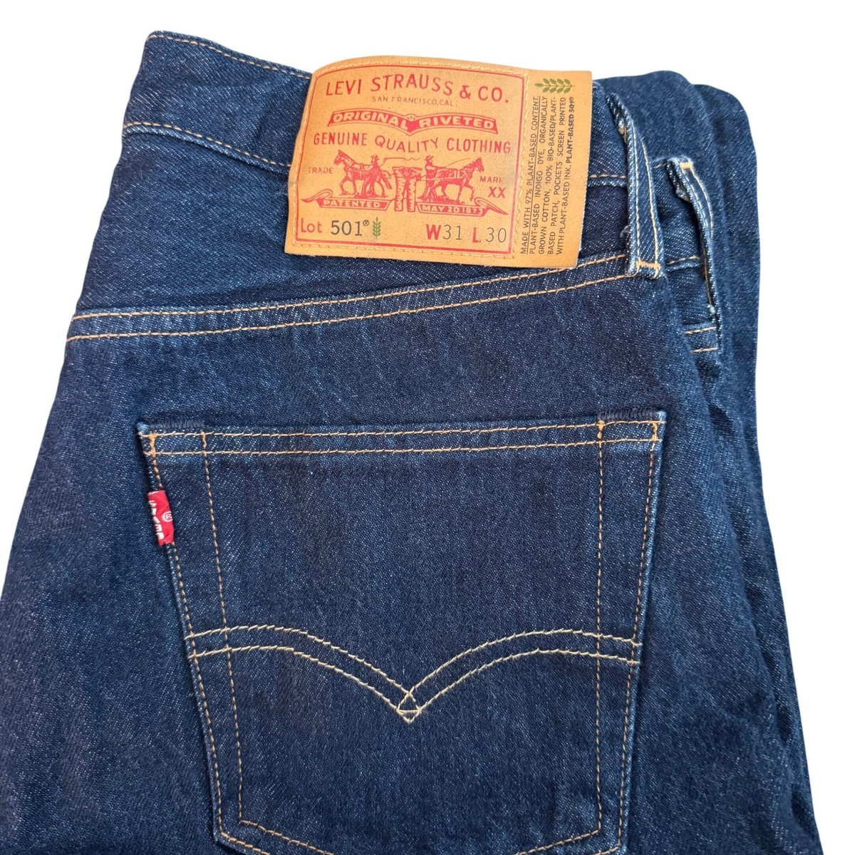 LEVIS 501 Original Straight Leg Dark Wash Denim Jeans W31 L30 | eBay
