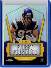 2011 TOPPS CHROME FINEST FRESHMAN REFRACTOR - KYLE RUDOLPH RC #ED 06/99