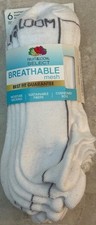Fruit of the Loom Select Women's Ankle Socks 6 Pack Size 4-10 Free Shipping
