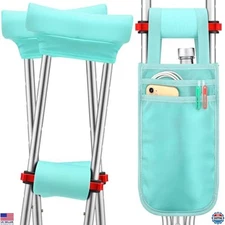 5-Piece Teal Crutch Accessory Set - Underarm Padding, Hand Grips & Comfort Pouch