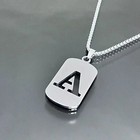 Fashion Punk A-Z Initial Tag Letter Stainless Steel Pendant Necklaces for Men