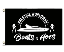 3 x 5 Ft Prestige Worldwide Flag Boats $ Hoes Banner College Dorm Frat Free Ship