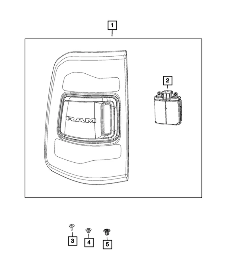 Nuevo conjunto de lámpara de luz trasera genuina Ram 1500 derecha (2019-2024) OE 68262532AH Foto 4 de 4