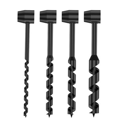4 Pcs Hand Auger Wood Drill, Heavy Duty Steel Scotch Eye Wood Auger Manual Ha...