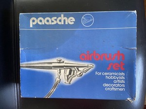1980's Paasche Airbrush Red Handle Type H-Set in original box, with instructions