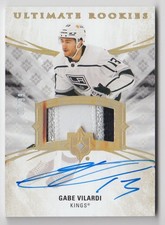 2020-21 UD Ultimate Collection Autograph Debut Threads Patch Gabe Vilardi Rookie