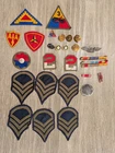 Vintage Lot Of 28 Assorted WWII WW2 US Military Patches (3) Pins Medals Misc