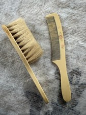 Vintage Antique Baby Child Brush Comb Set Flowers Childrens
