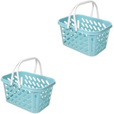 2 Pieces Kids Toy Grocery Shopping Food Plastic with Handles for