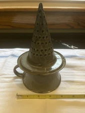 Vintage Witches Hat Enamelware Strainer 