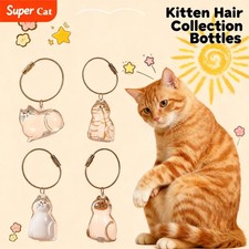 6PC Cat hair storage box pendant cat hair storage capsule keychain commemorative