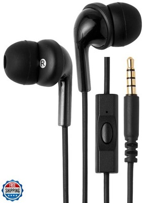 Amazon Basics Wired Earbuds with Microphone, In Ear Headphones, 3.5mm Jack, 4
