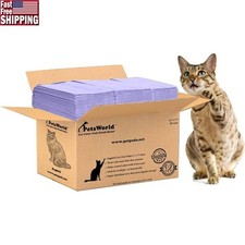 50 Cat Litter Pads Drawer Style Boxes Super Absorbent Odor Control Easy Cleanup