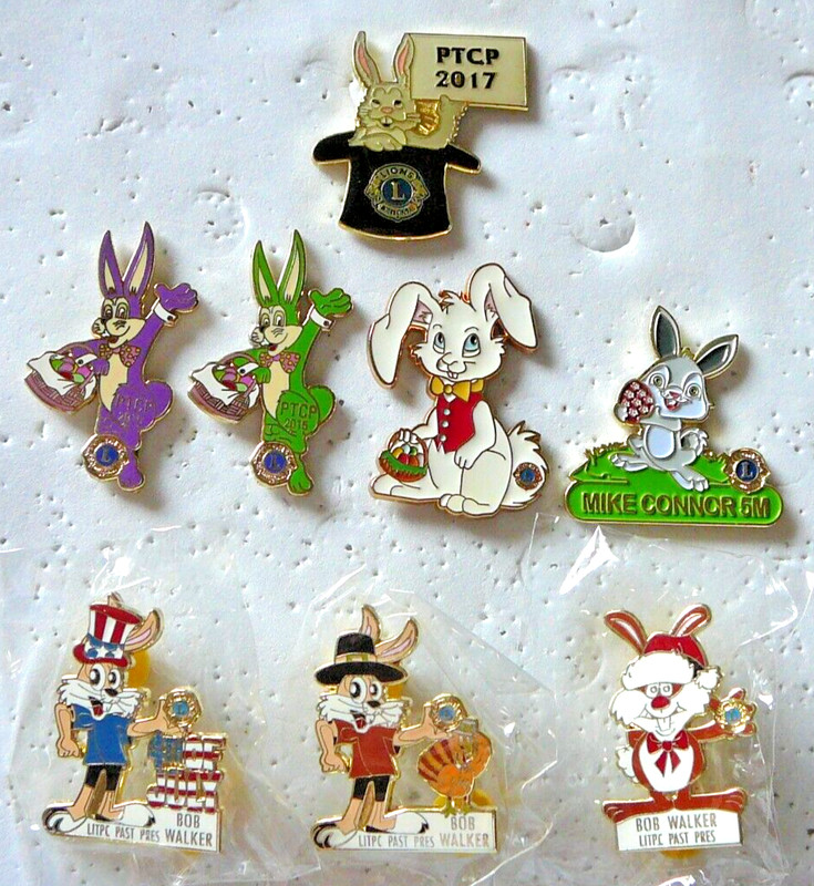 Lions Club Pins - RABBITS FOR ALL OCCASIONS  (8 Pins)
