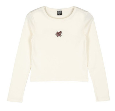 Santa Cruz Partial Dot Emb L/S T-Shirt Damen Tee Größe 8 Surf/Skate Style OW