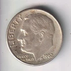 1962-D ROOSEVELT DIME 10¢ DENVER MINT 90% SILVER COIN UNITED STATES OF AMERICA