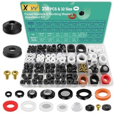 32 Size 258 Pcs Faucet and Plumbing Rubber Washers Assortment Kit