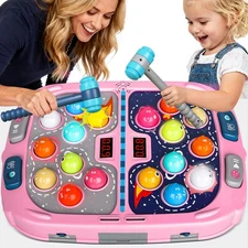 2-Player Whack Game Mole - Toys for Age 3-12 Kids,2 Hammers,3 Modes with Soun...