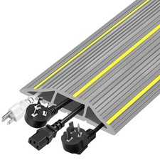 Floor Cord Cover, 6.5 ft Heavy Duty Floor Cable Cover 3 Channels Rubber Cable...