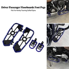 Blue MX Driver Passenger Floorboard Foot Pegs For Harley 86-25 Road Street Glide