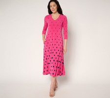 Women with Control Attitudes by Renee Regular Como Jersey Ombre Polka Dot Midi D