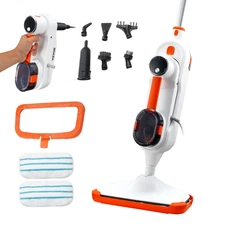 8-in-1 Steam Mop for Hardwood & Tile Floors | 7 Heads & 2 Washable Pads