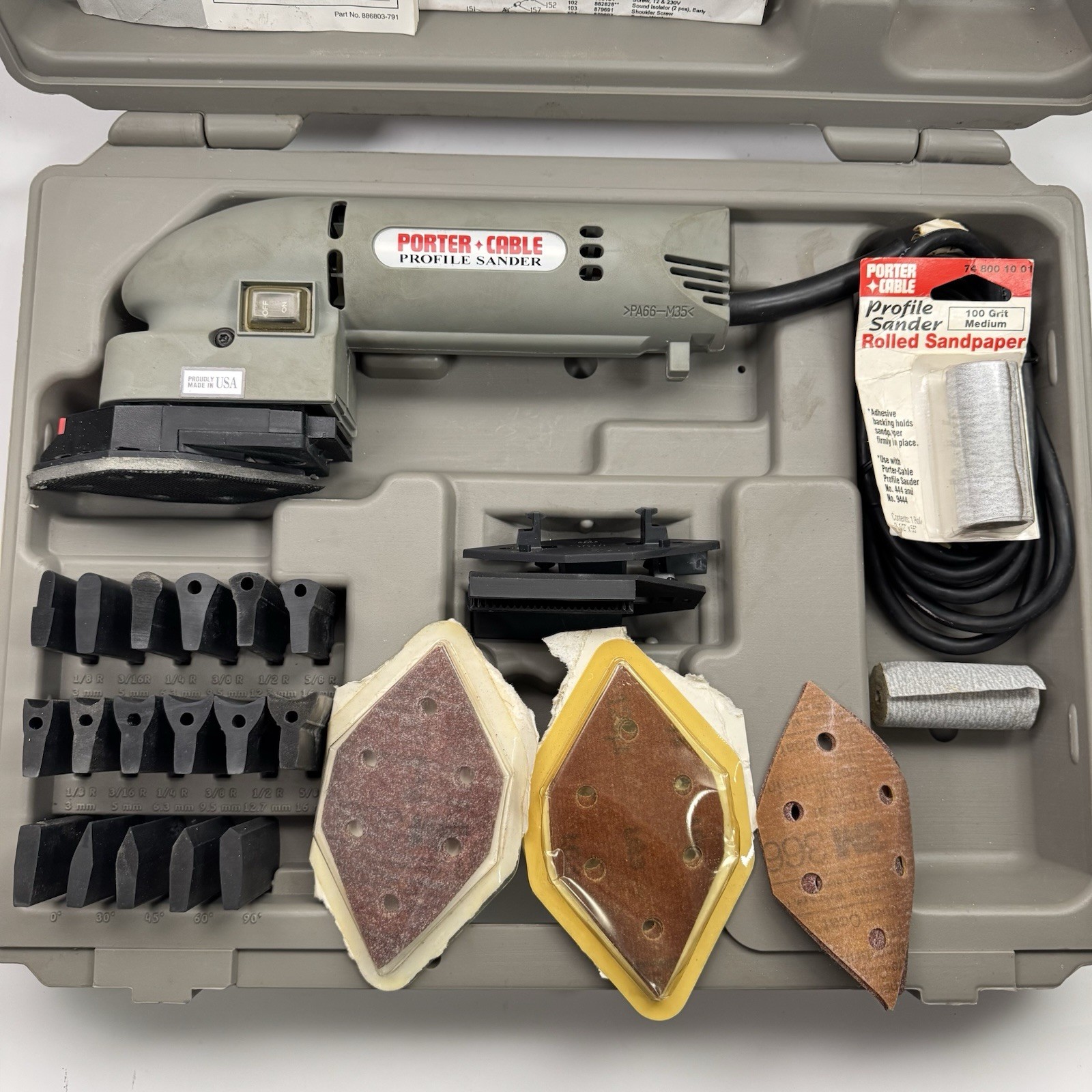 Porter Cable 444 Profile Sander Tool W/ Accessories