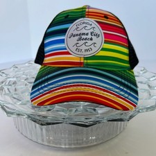 Florida Panama City Beach Colorful Striped Trucker Hat Souvenir