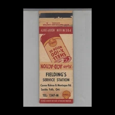 Matchbook Cover Shell Gas Station Fielding's Service Station Smiths Falls, ON