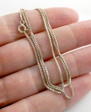 Italian Sterling Silver Box Chain Necklace 1.14mm Thickness 2.5g 18 Inch Length