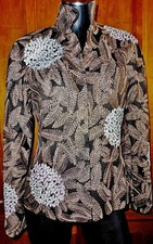 LINDA ALLARD ELLEN TRACY EMBROIDERED METALLIC COCKTAIL WOOL DRESS JACKET 6
