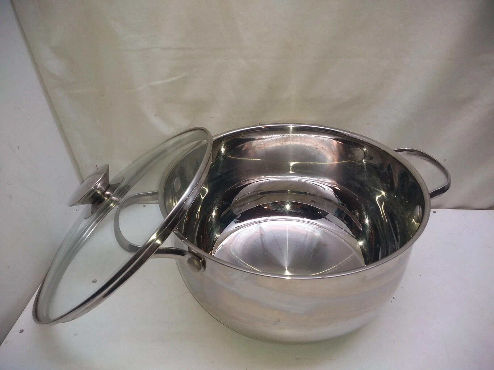 Wolfgang Puck Cookware 5 Qt Stockpot Stainless Dutch Oven Sauté Pot Fry Pan Lid