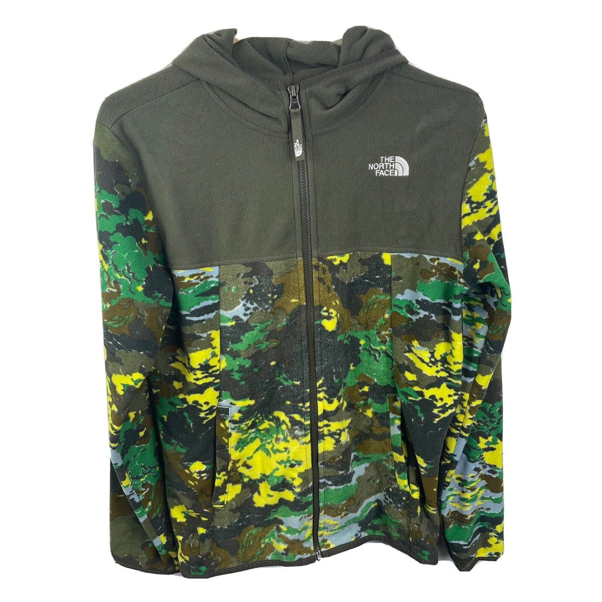 The North Face Boys Zip up Light Weight Jacket Size XL Green Camo